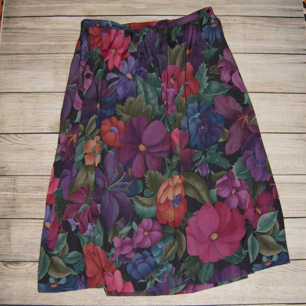 Alfred Dunner Floral A-Line Skirt 12